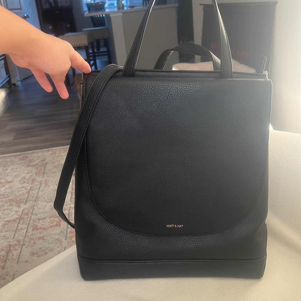 Matt & Nat Black Crossbody Tote Bag
